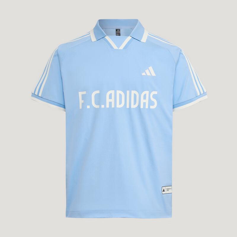 adidas Unisex Three-Stripes Football Print Polo Shirt