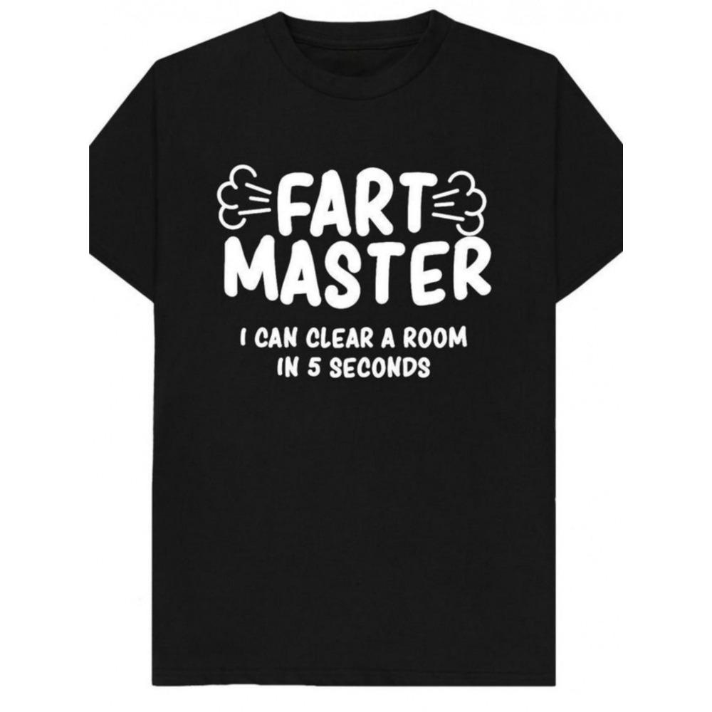 

Men s humorous Fart Master pattern T-shirt breathable and comfortable suitable for all seasons machine washable 3XL