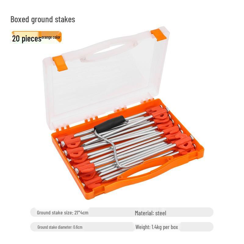 

21cm Windproof Steel Tent Pegs: Portable Ground Stakes for Camping, Beach, and Tarp