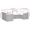 6-teiliges Gartensofa-Set mit Kissen Braun Poly-Rattan
