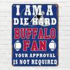 Buffalo Fan Sports Decor Metal Tin Sign Man Cave Football Art Office Bar Wall