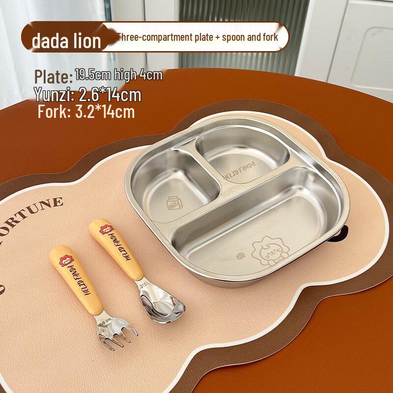 ZISIZ 304 Stainless Steel Dinner Plate for Kids and Adults