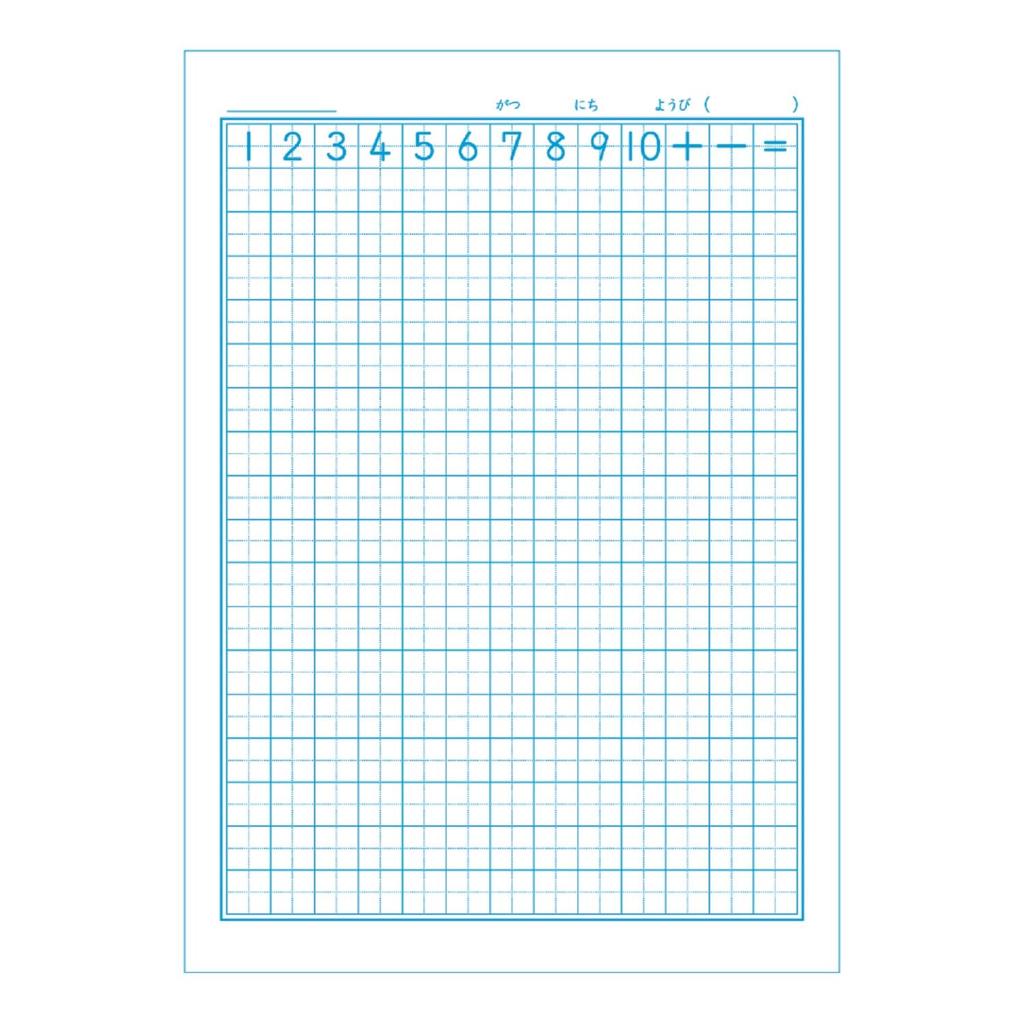 Showa Note Japonica Friend Math Plus Notebook, 17-Square (with Leader), 13x17, Semi-B5, 5-Pack, Blue, 0751100225