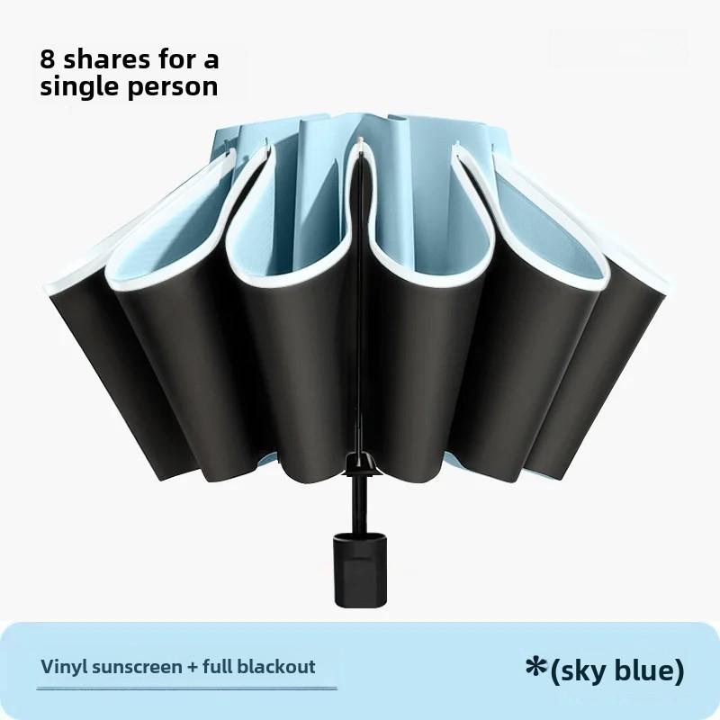 Automatic Folding Umbrella For Men Women Sun Rain Dual Purpose Umbrella Reverse Folding Feature