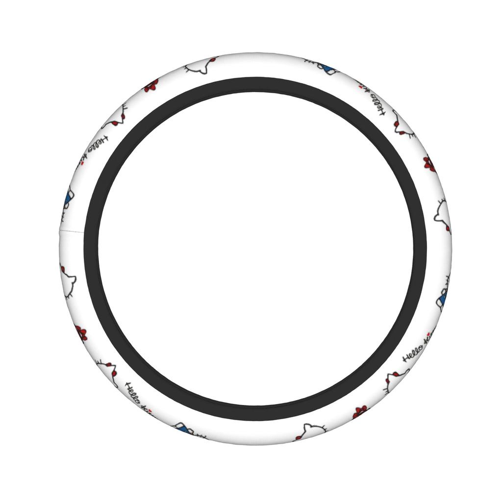 Kittys Cartoon Car Steering Wheel Cover 38cm Steering Wheel Protective Cover Auto Decoration Interior Accessories