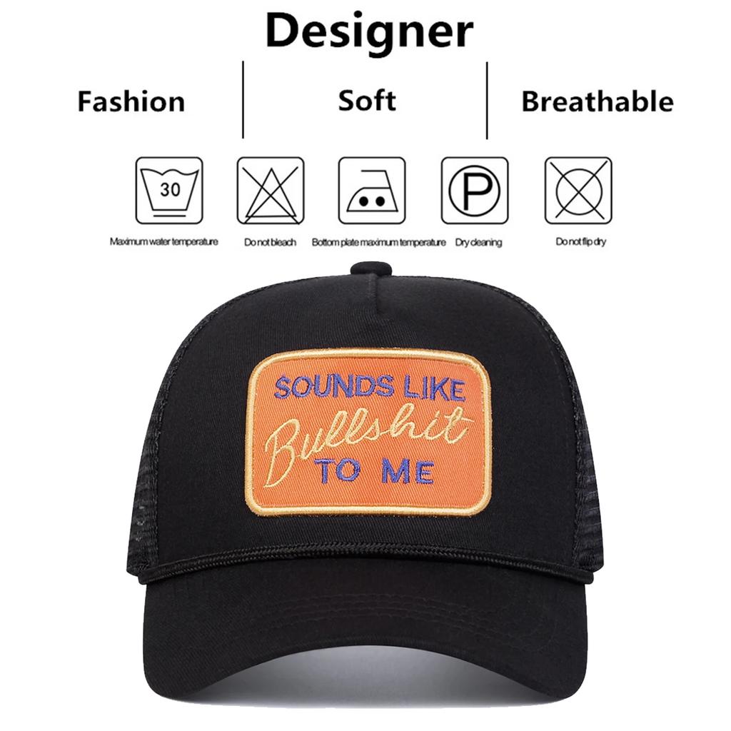 Net Baseball Stitching Stitched Embroidered Alphabet Bullshit Neutral Gender Women Men For Caps Spring Summer Outdoor Sunscreen Hat Adjustable