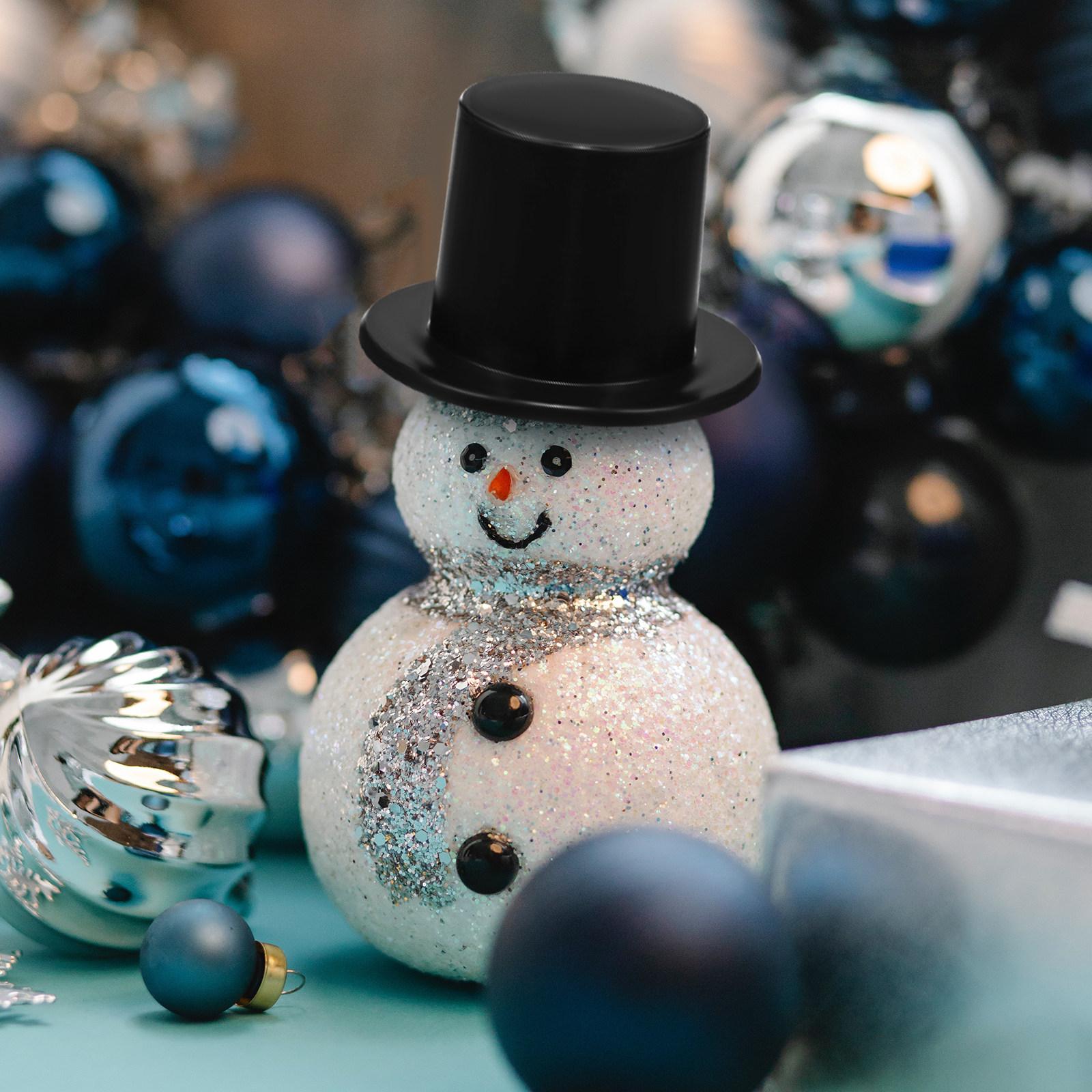 

60Pcs Tiny Top Hats Mini Snowman Hat Collection Realistic Adorable Craft Decorations for Handmade Projects Stage Props Decor other