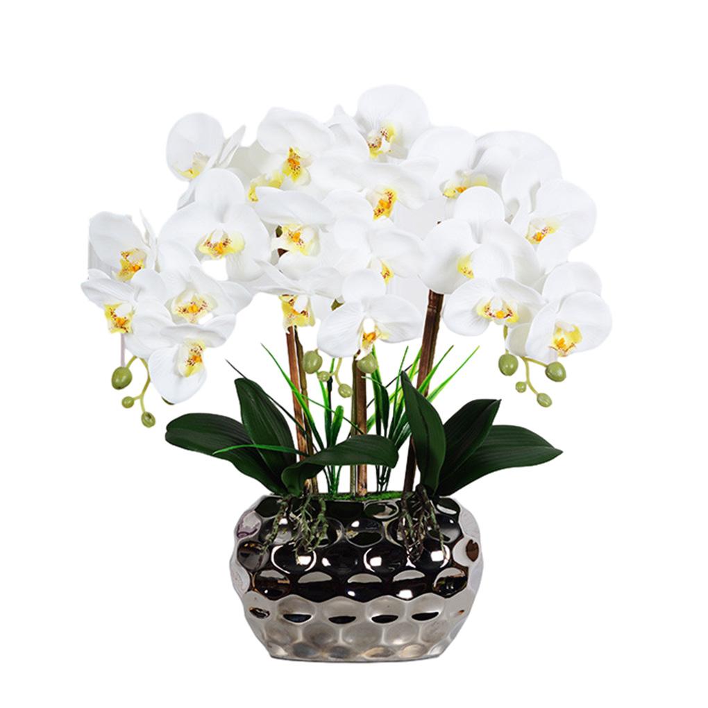 Orhidee artificială mare, bonsai Phalaenopsis, plante artificiale, aranjamente florale pentru piese centrale, sufragerie, nuntă