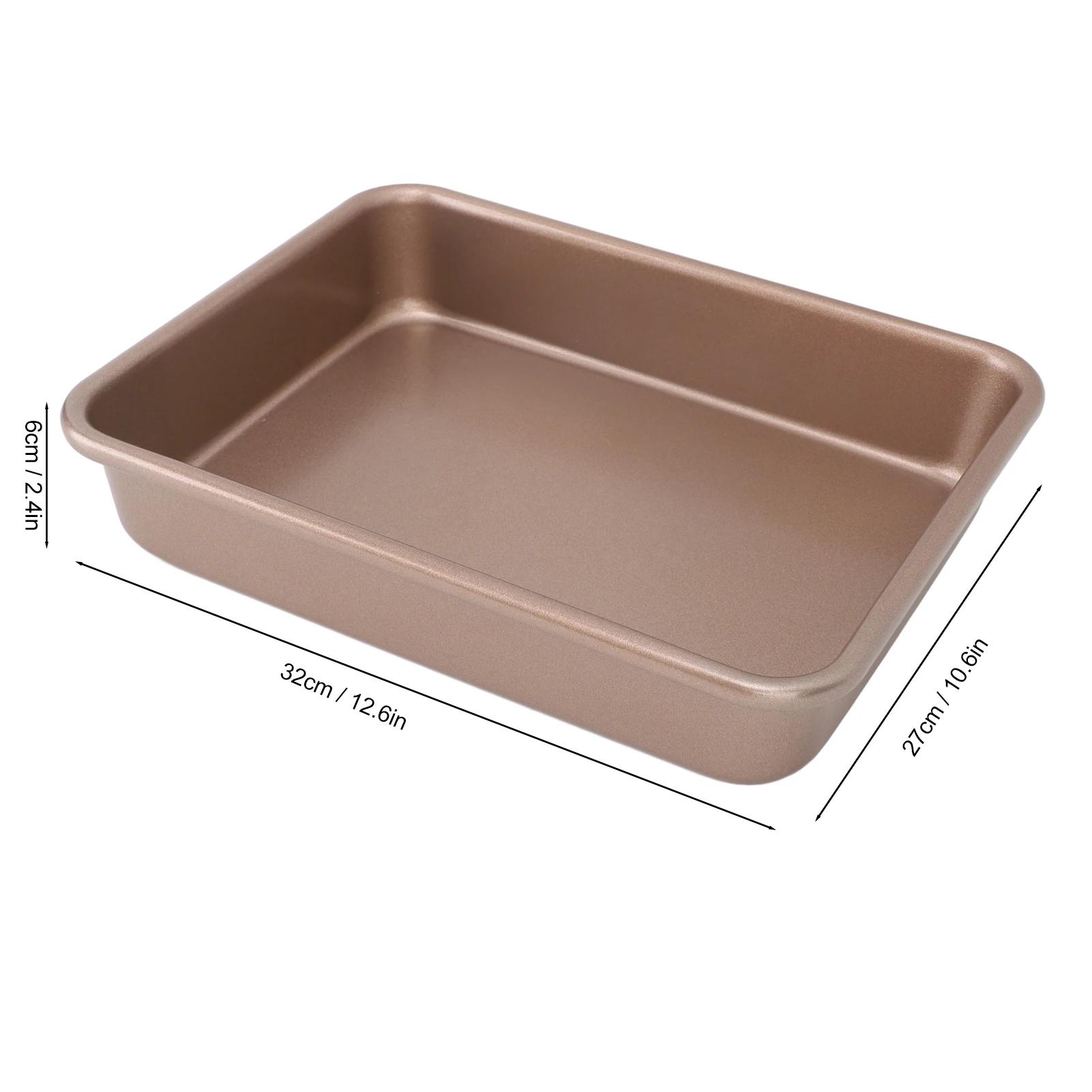 

Противень для выпечки из углеродистой стали, противень для выпечки, прямоугольный противень с антипригарным покрытием, портативный многофункциональный противень для небольших тортов