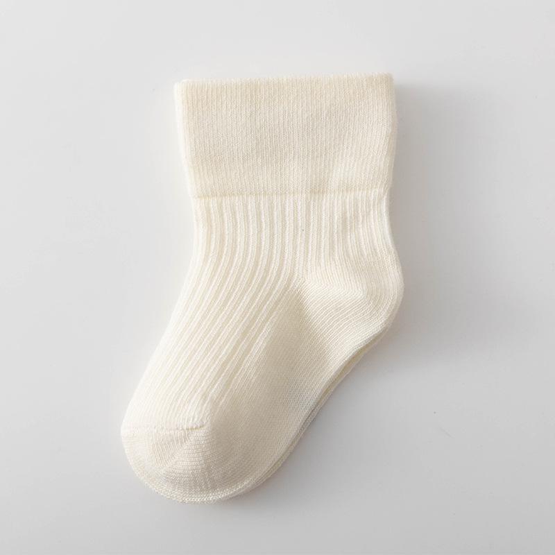 Autumn New Children's Socks Breathable Warm Loose Mouth Baby Girls Socks Solid Boneless Versatile Infant Girls Middle Tube Socks