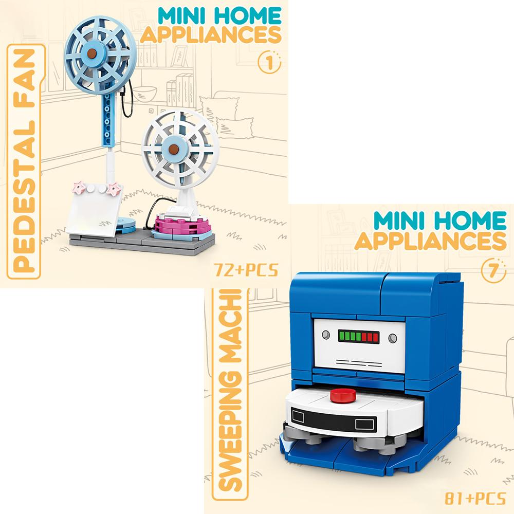 Pretend Play Home Appliance Building Blocks Kids Toys Birthday and Holiday Gift Mini Appliances Set Including Fan Computer Stove