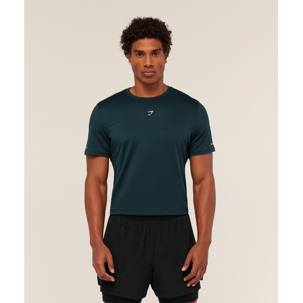 Gymshark Running T shirT Deep peTrol Blue A3c2s Udrl