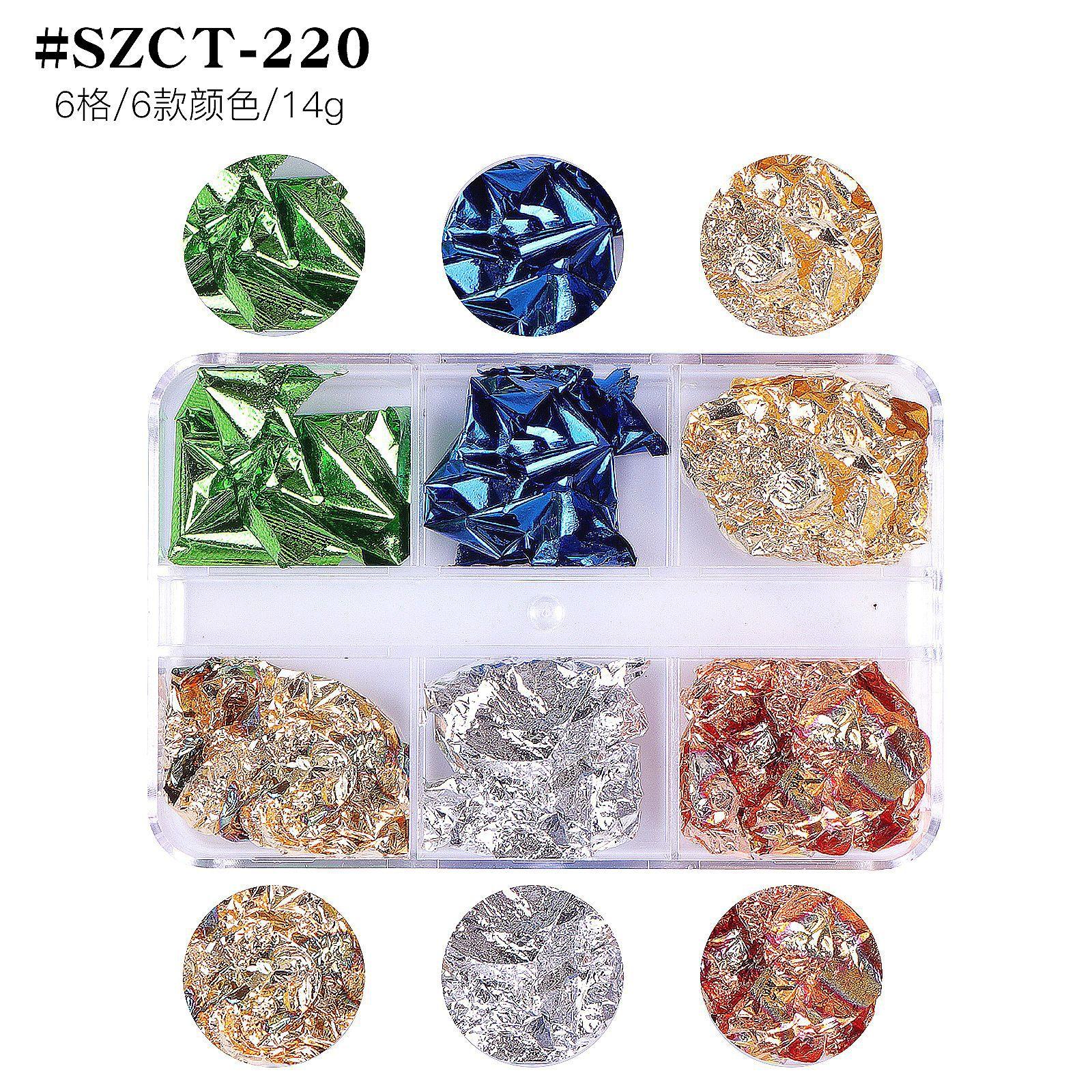 

12 Grid Box Nail Art Jewelry Gold Foil Nail Art Gold Foil Color Foil Nail Art Jewelry Diy Mixed Combination