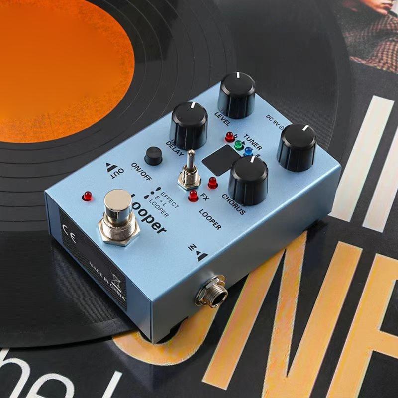 Multi Effect Electric Guitar Pedal Looper Electric Guitar Effect Pedal with LED Lights for Stage and Studio Use