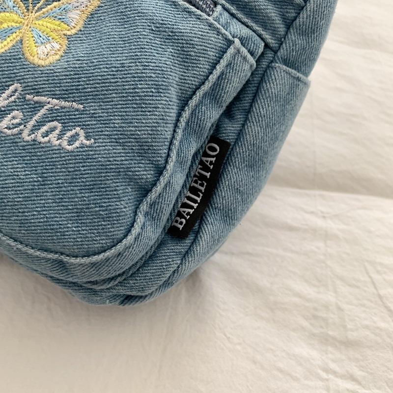 Vintage vyšívaná džínová taška Dámská taška přes rameno Crossbody taška