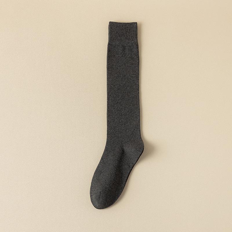 Herren Frühling Herbst Mode Neue Einfarbige Langbein Baumwollsocken
