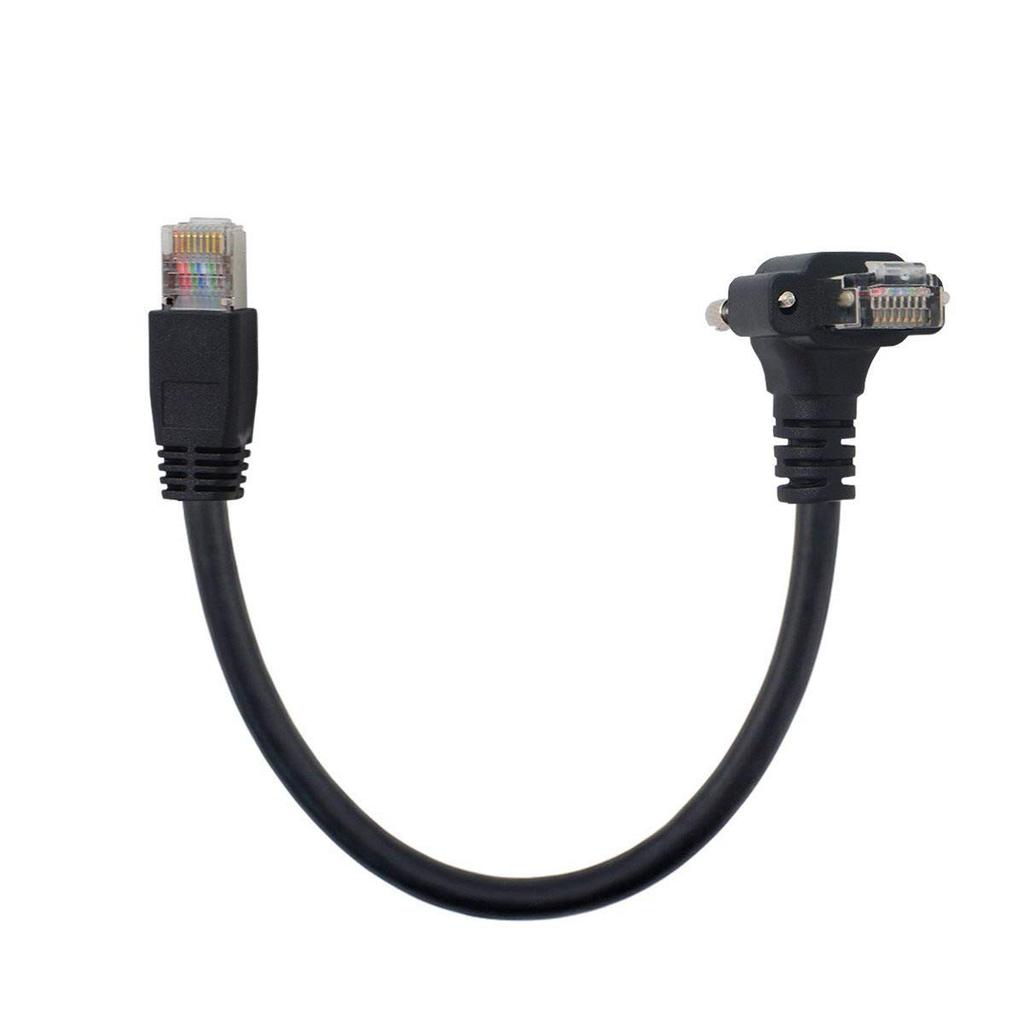 Cablecc RJ45 Vision Flexible Patch Cable with Screw Locking CAT6 for Gigabit Ethernet CCD Data and Tray High-Flex (Up Angle)