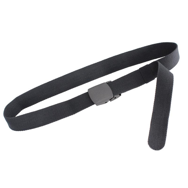 Unisex Canvas Belt Plastic Metal-Free Anti-Allergic Automatic Buckle Women'S Casual Jeans Belt