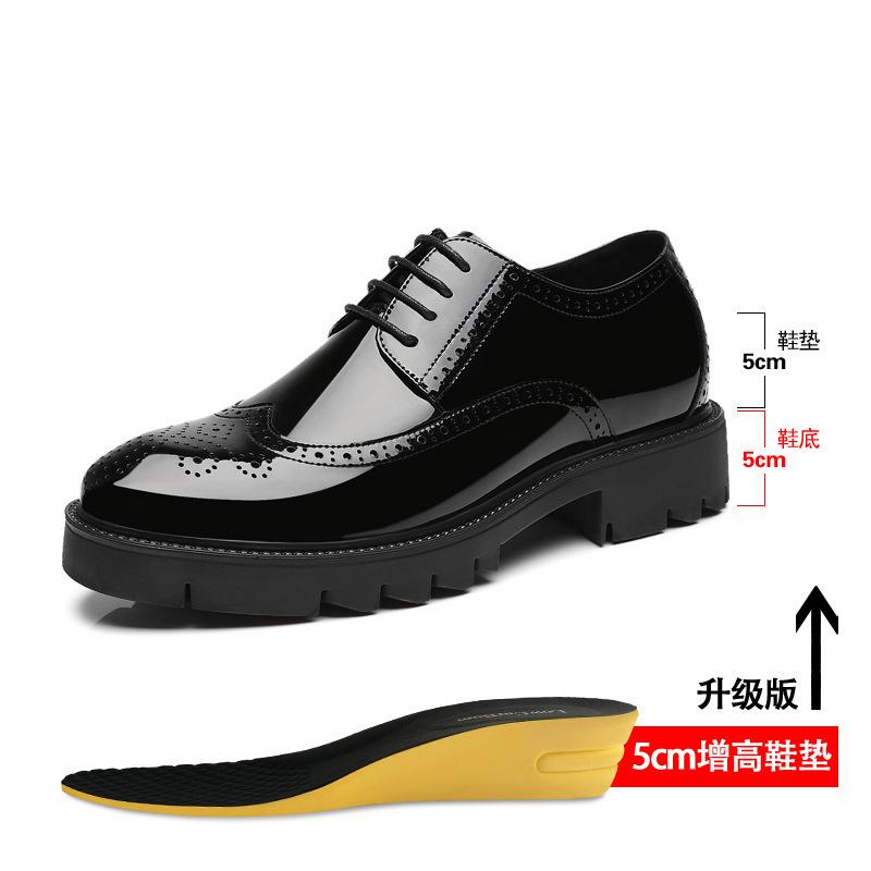 2025 neue Blockplattform Lackleder Herrenschuhe Vorstellungsgespräch Lederschuhe Herren Lackleder Friseur Tide Erhöhung Schuhe