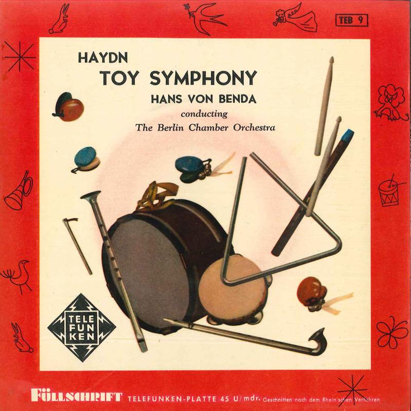 

7inch Record HANS VON BENDA THE BERLIN CHAMBER O - Symphony In C Major (Toy Symphony) TEB9 TELEFUNKEN Japan Classical Used