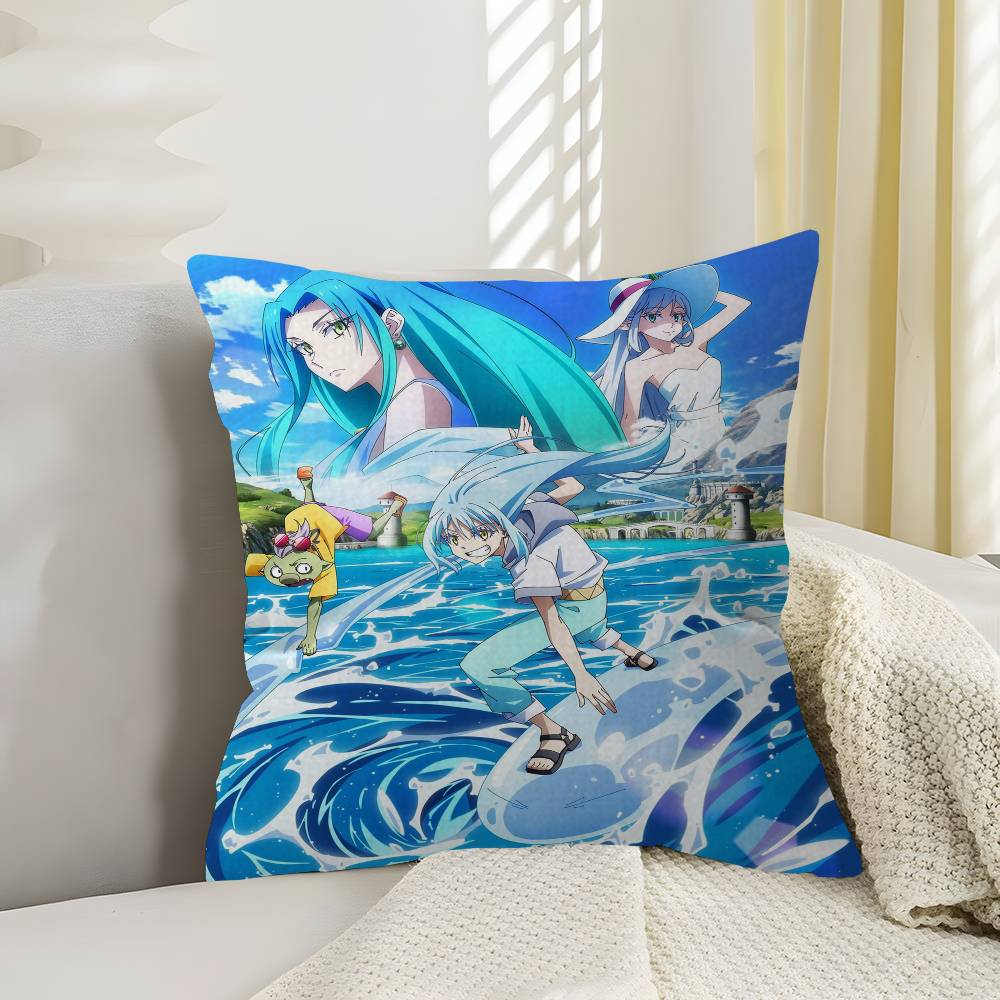 Anime Tensei Shitara Slime Datta Cushion Cover Polyester Sofa Cushions Decorative Throw Pillows Home Decoration Pillowcover