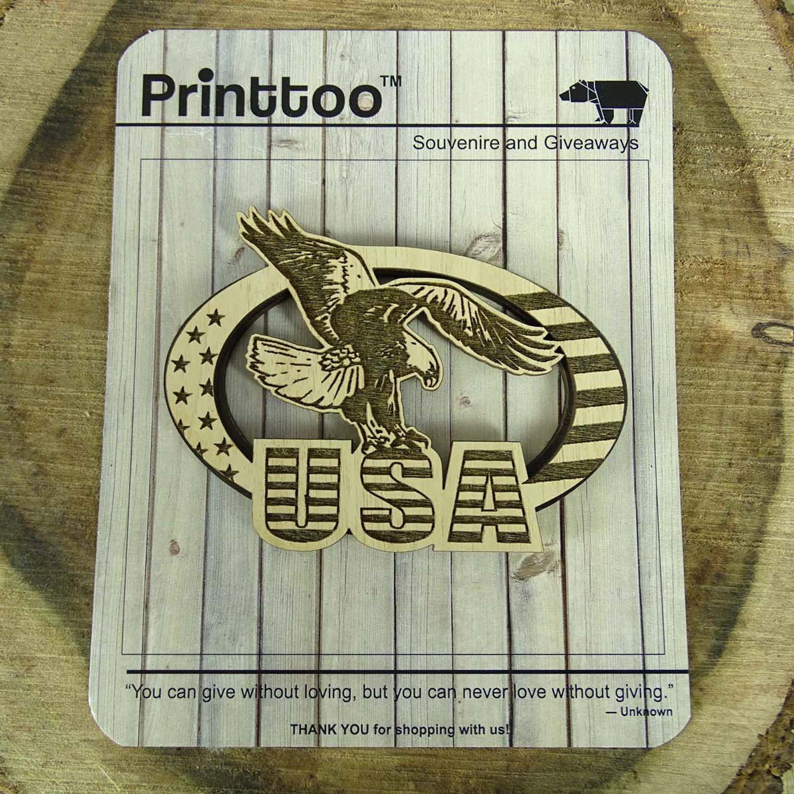 

Х юстон Дерев яний Магніт на Холодильник Сувенірний Подарунок 4 x 3 Inches коричневий