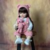 BZDOLL 55 CM 22 Inch Realistic Lifelike Reborn Baby Full Soft Vinyl Girl Doll Long Brown Hair Princess Toddler Bebe Birthday Gift