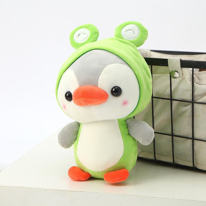

Adorable Transforming Penguin Plush Toy Soft Crystal Super Plush Stuffed Animal 13cm зелений