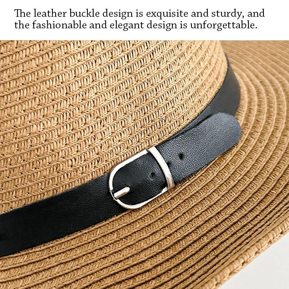 Wide Brim Western Cowboy Hat UV Protection Straw Cap Fashion Beach Cap Outdoor