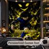 Personalized Wall Tapestry,Blue Lock Custom Printed Name, Fabric Wall Art For Indoor Room Backdrop