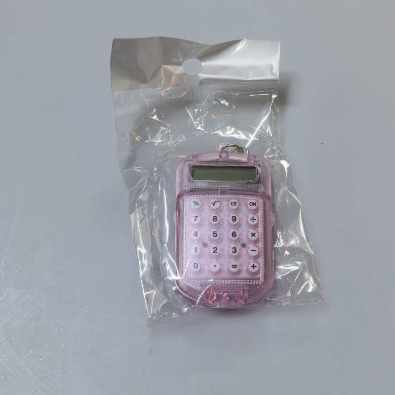 Mini Transparent Flip Cover Calculator Convenient Portable Calculator For Primary School Students Exam Keychain 1Pc