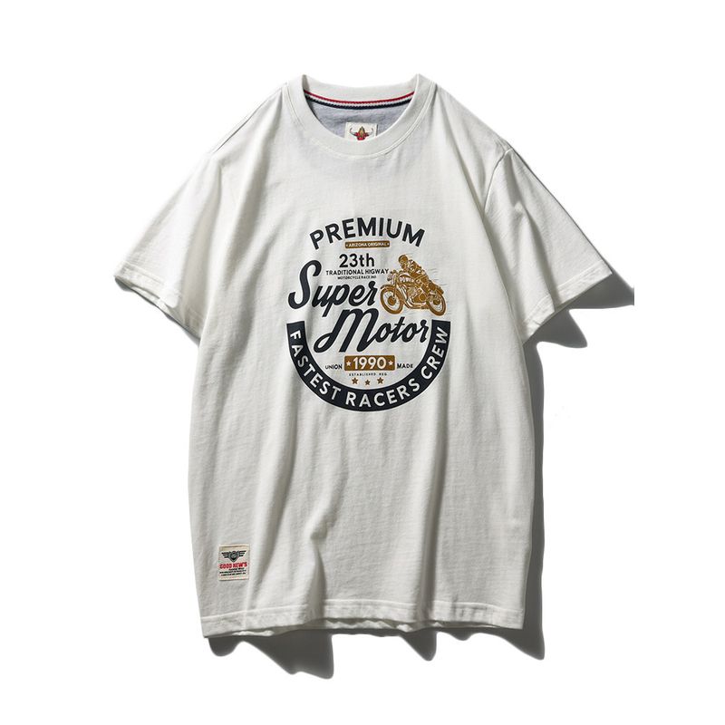 American Retro Pure Cotton Short Sleeve T-Shirt Men's New Arrival Trendy Base Shirt Export Export To Domestic Sales Cotton T-shirt
