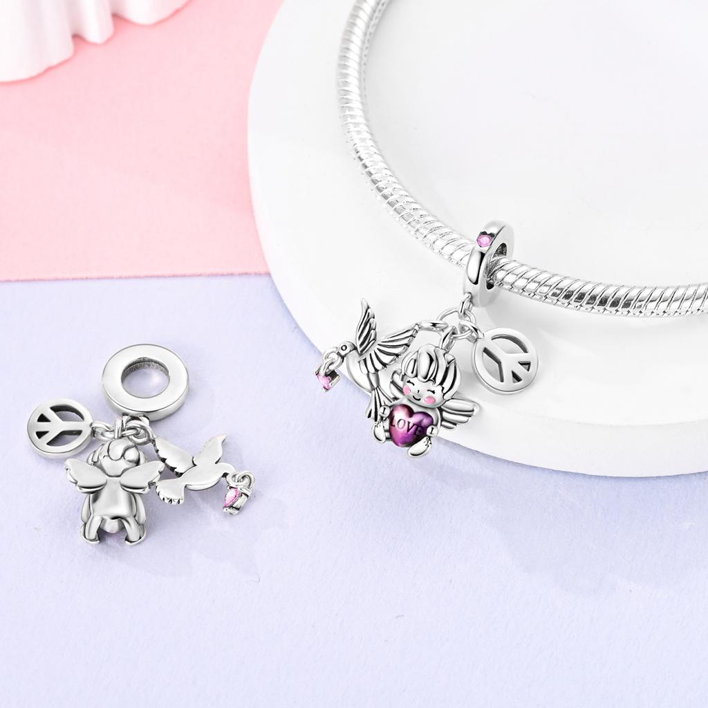 Copper Plated Romantic Balloon Ballet Dancer Beads Charms Fit Original Charm Bracelet Diy For Women Jewelry Gift