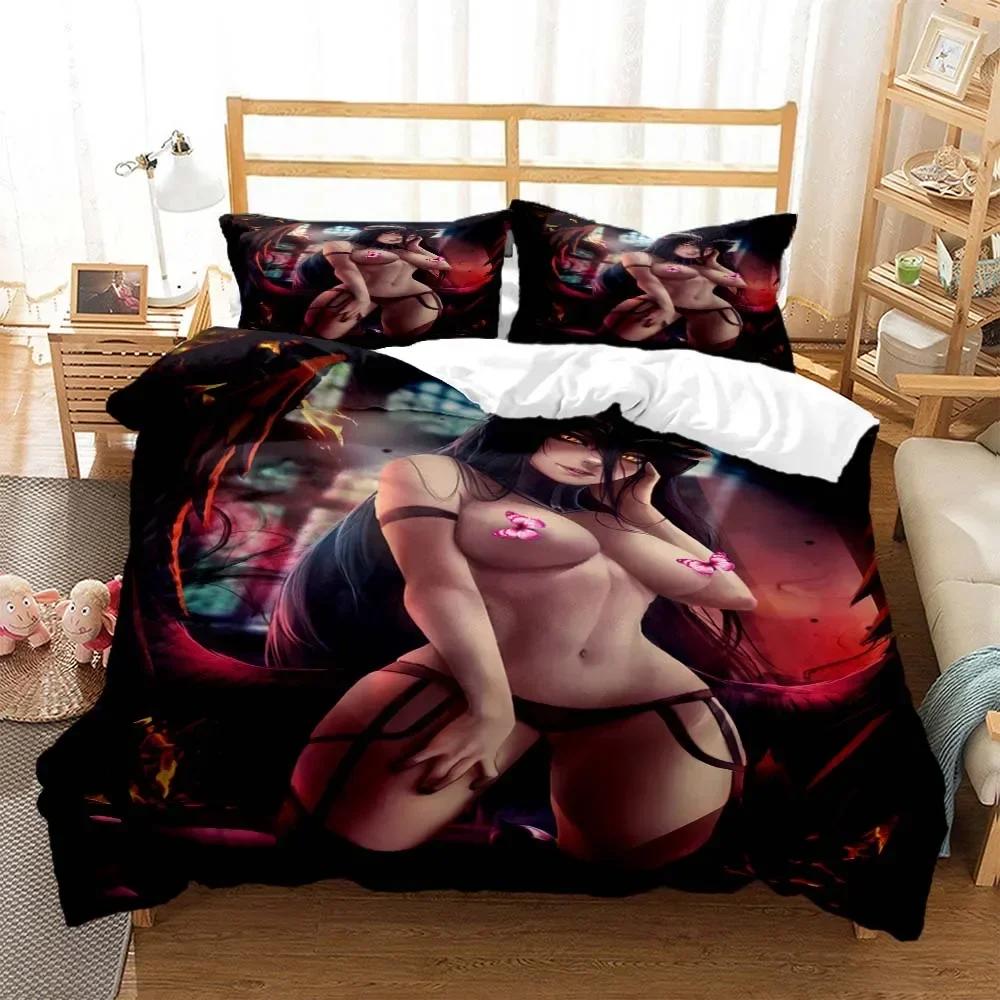 Sexy Anime Beauty Digital Print Comfortable Duvet Quilt Cover Pillowcase Bedding Set Children Bedroom Decoration Home Textile