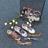 New inner height increase retro old small dirty shoes board shoes women's versatile color matching design casual straps casual shoes