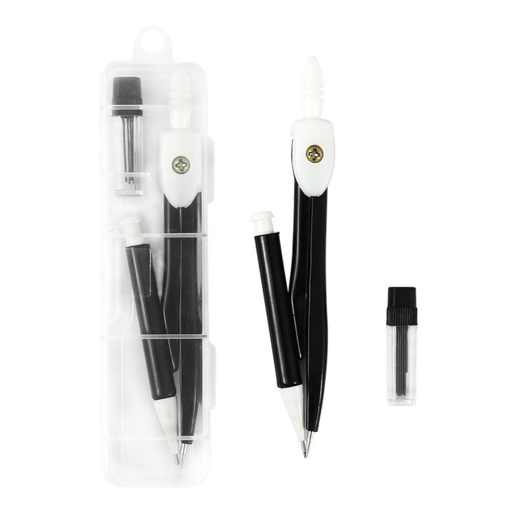 2pcs Math Geometry Student Pencil Compass Learning Drawing Tool Metal Compass Set  School Supplies