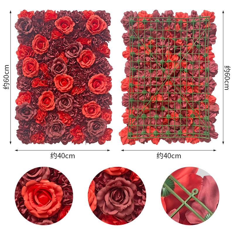 Simulation Rose Wall Wedding Arrangement Props Flower Row DIY Background Decoration Hydrangea Silk Flower Rose Wall Setting