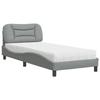 VidaXL Lit avec matelas gris clair 80x200 cm tissu, meuble de chambre à coucher, lit simple, cadre de lit incurvé, sommier, 3208492
