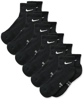 Unisex Everyday Cushioned Ankle Socks Medium Kids' (6 Pairs), Black/White,
