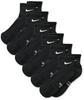 Unisex Everyday Cushioned Ankle Socks Medium Kids' (6 Pairs), Black/White,