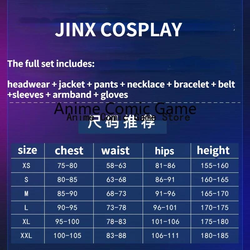 Anime Game LOL Arcane Cosplay Costume Crit Loli Jinx Cosplay Loose Cannon Cosplay Outfit Shoes Wig Sexy Women Carnival Costume