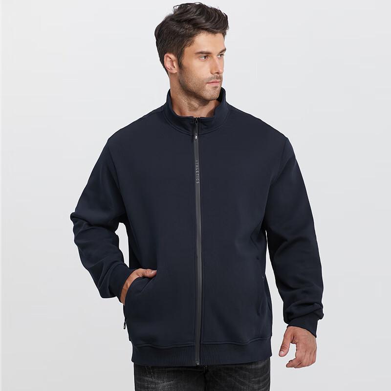 Debenzer Men's Plus Size Casual Knit Stand-Collar Jacket