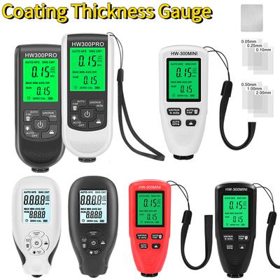 HW-300 Car Paint Thickness Gauge 0-2000UM Fe & NFe Film Coating Automatic Thickness Tester Manual Auto Paint Tools