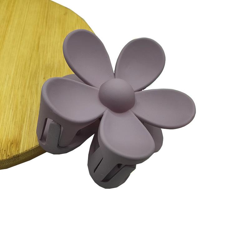 Matte Flower Hair Claw: Five-Petal Clip for Updo & Ponytail