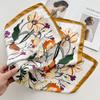 Summer Plant Flower Small Square Scarf Silk Scarf Women'S Headscarf With Shirt Professional Decoration Neck Protection Thin Scarf