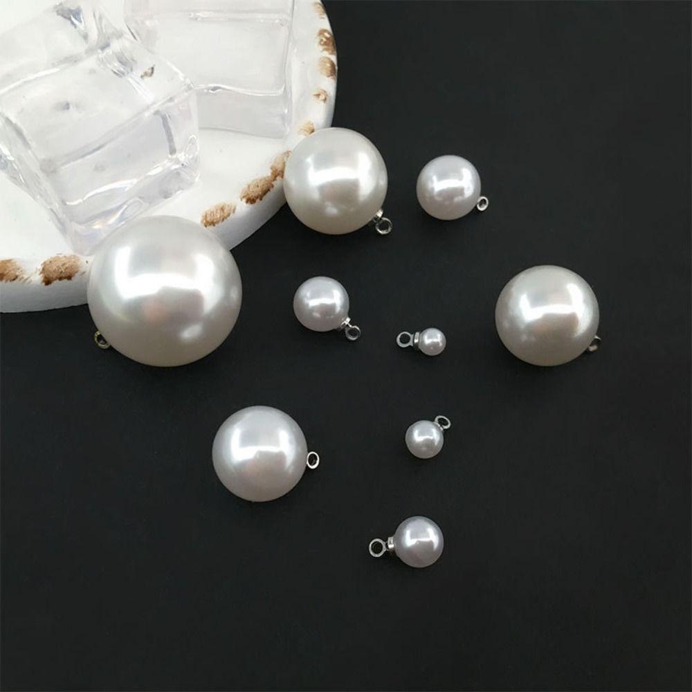10PCS ABS Artificial Pearl Clothes Decor DIY Dangle Earrings Pendant Trendy Imitation Pearl Zipper