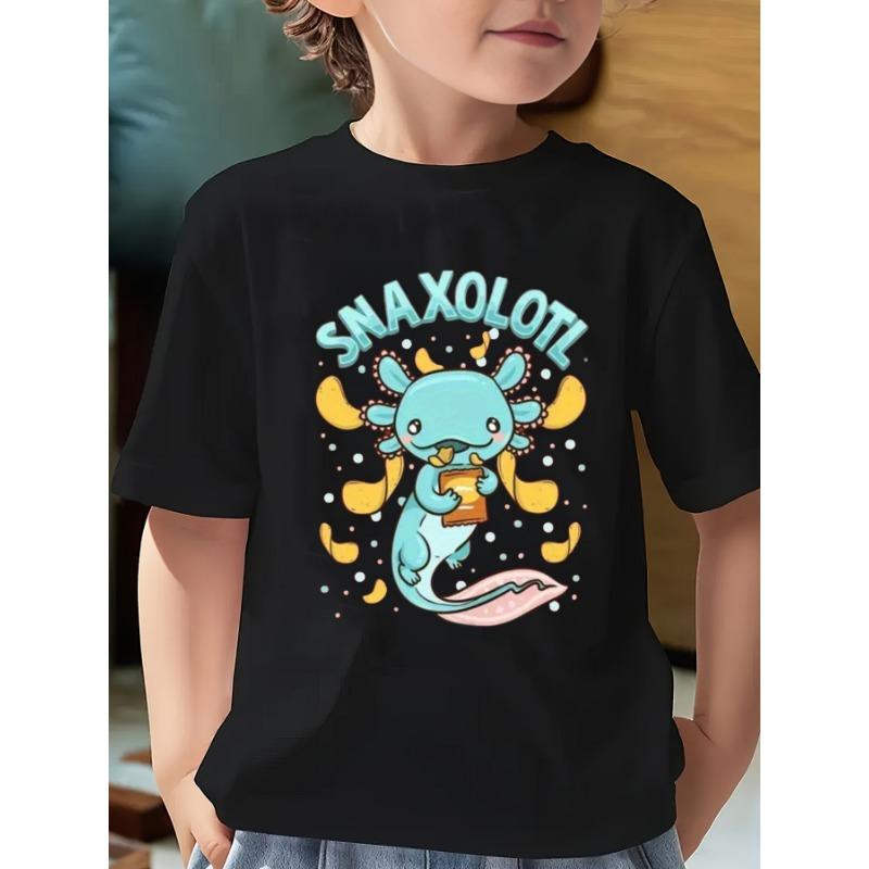 

Cute Salamander Pattern Print Fashion Children s Summer Girls Boys Shirt Casual Top Round Neck Clothing 100
