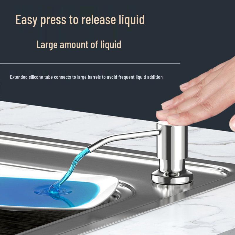 Kitchen Sink Soap Dispenser - Stainless Steel Extension Tube Detergent Presser