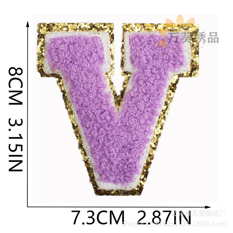 8Cm Color English Letter Embroidery Cloth Sticker Bag Patch Sticker Clothes Computer Embroidery Label Towel Embroidery Sticker