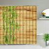 Modern Green Natural Bamboo Series Shower Curtain Set Waterproof Home Bathroom Decor Curtains With Hook Popular Bath Accessori